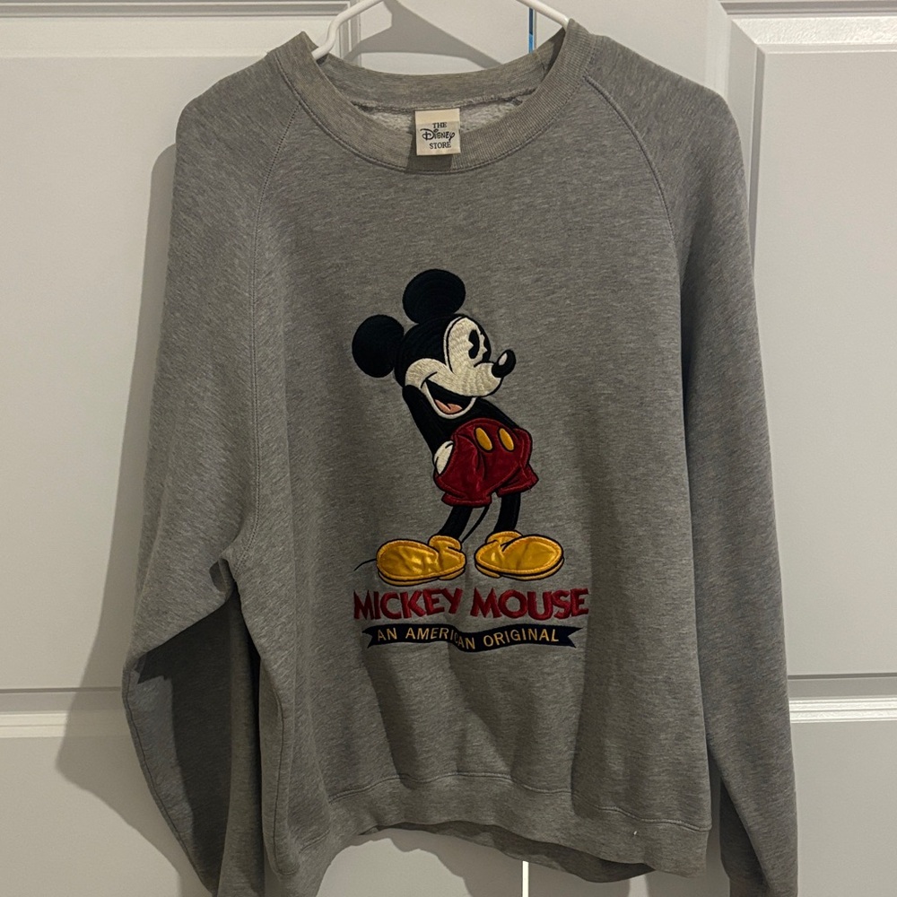 VINTAGE RARE Disney Gray Sweatshirt with Mickey Mouse